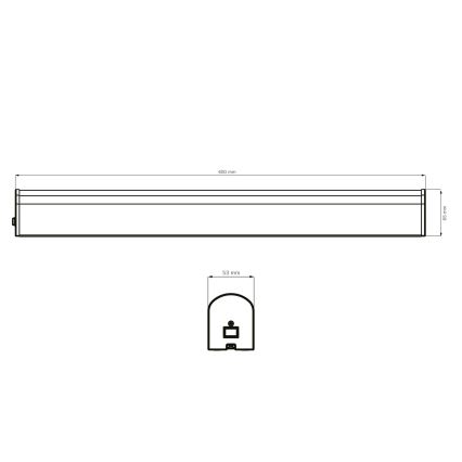 LED Peeglivalgustus vannituppa ALEX LED/15W/230V 4000K 60 cm IP44 must