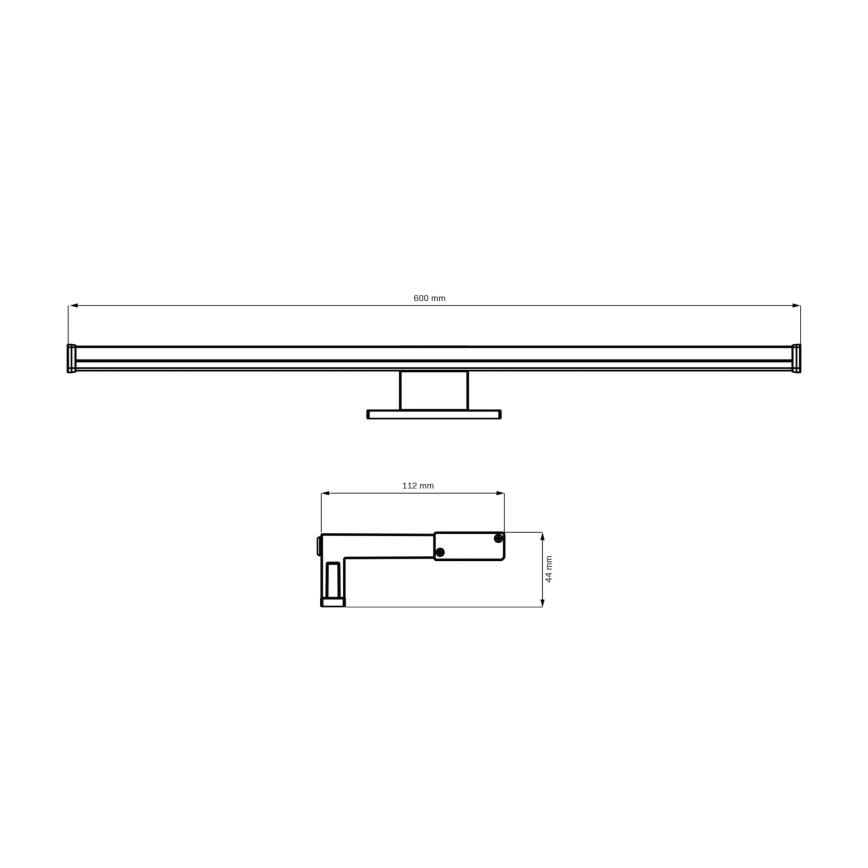 LED Peeglivalgustus vannituppa ELBA LED/12W/230V 4000K 60 cm IP44 läikiv kroom