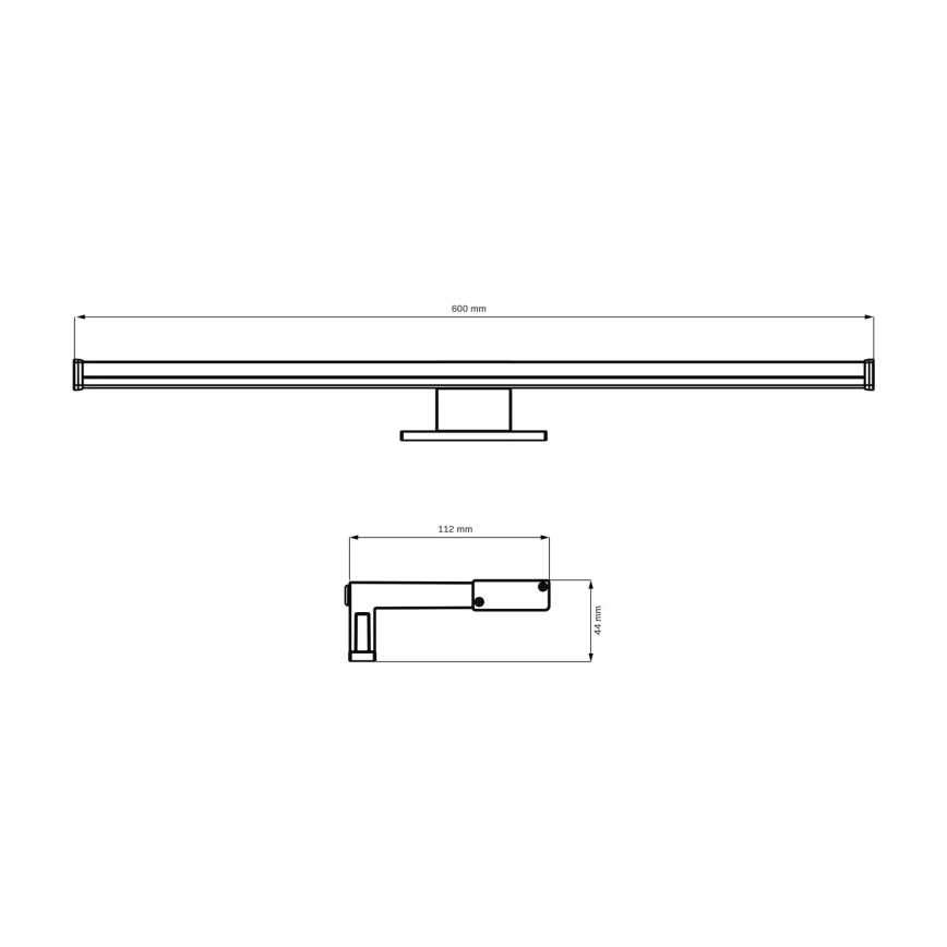 LED Peeglivalgustus vannituppa ELBA LED/12W/230V 4000K 60 cm IP44 must