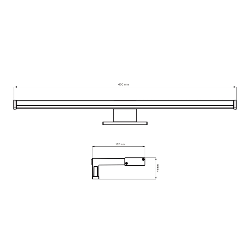 LED Peeglivalgustus vannituppa ELBA LED/8W/230V 4000K 40 cm IP44 must