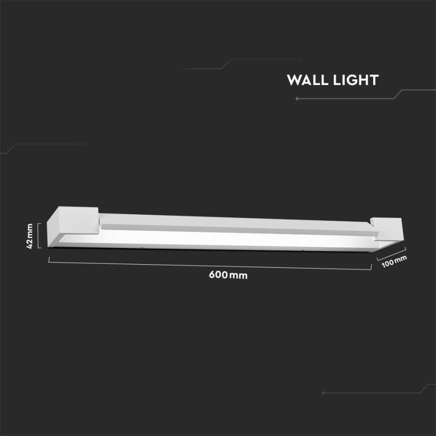 LED Peeglivalgustus vannituppa LED/16W/230V 3000K IP44 60 cm valge