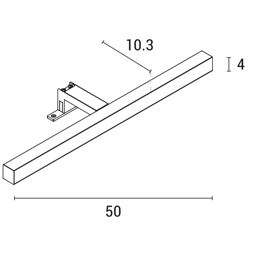 LED Peeglivalgustus vannituppa LED/7W/230V 4000K 50 cm IP44 läikiv kroom