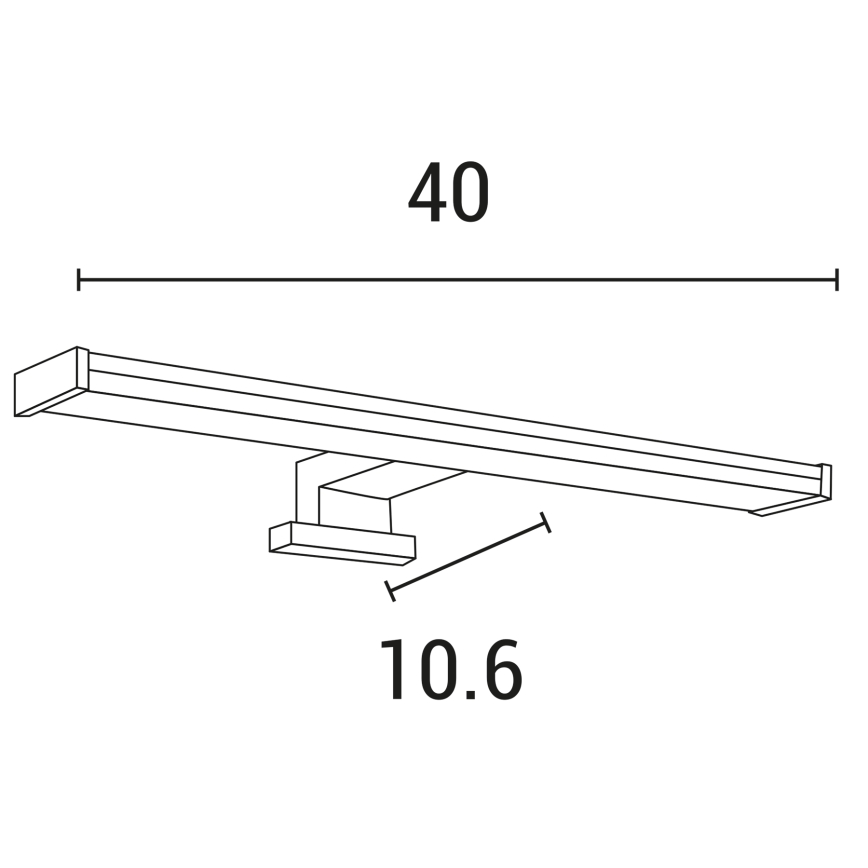 LED Peeglivalgustus vannituppa LED/8W/230V 3000K 40 cm IP44 läikiv kroom