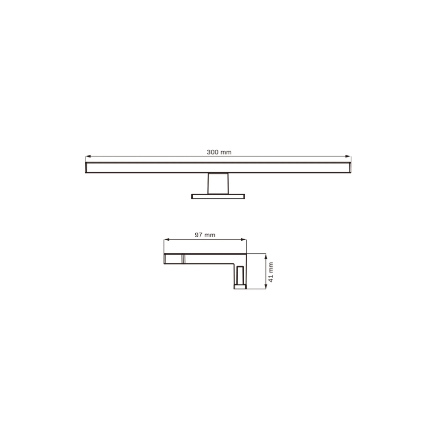 LED Peeglivalgustus vannituppa MILOS LED/5W/230V 4000K 30 cm IP44 must