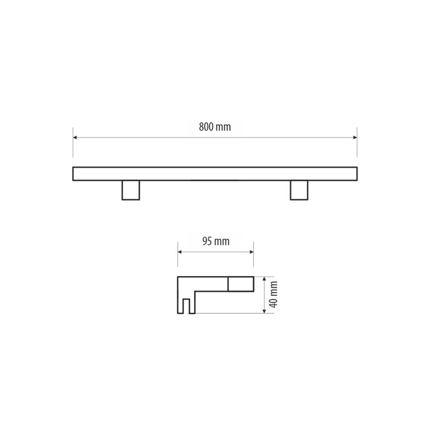 LED Peeglivalgustus vannituppa MIRROR LED/12W/230V 80 cm IP44 must