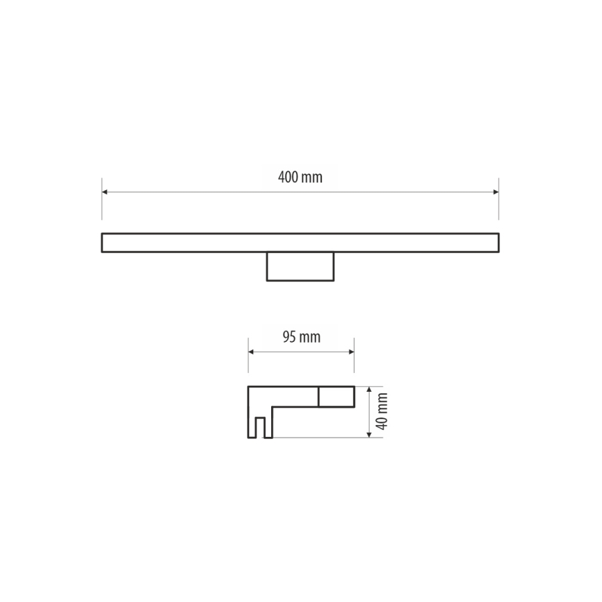 LED Peeglivalgustus vannituppa MIRROR LED/6W/230V 40 cm IP44 must