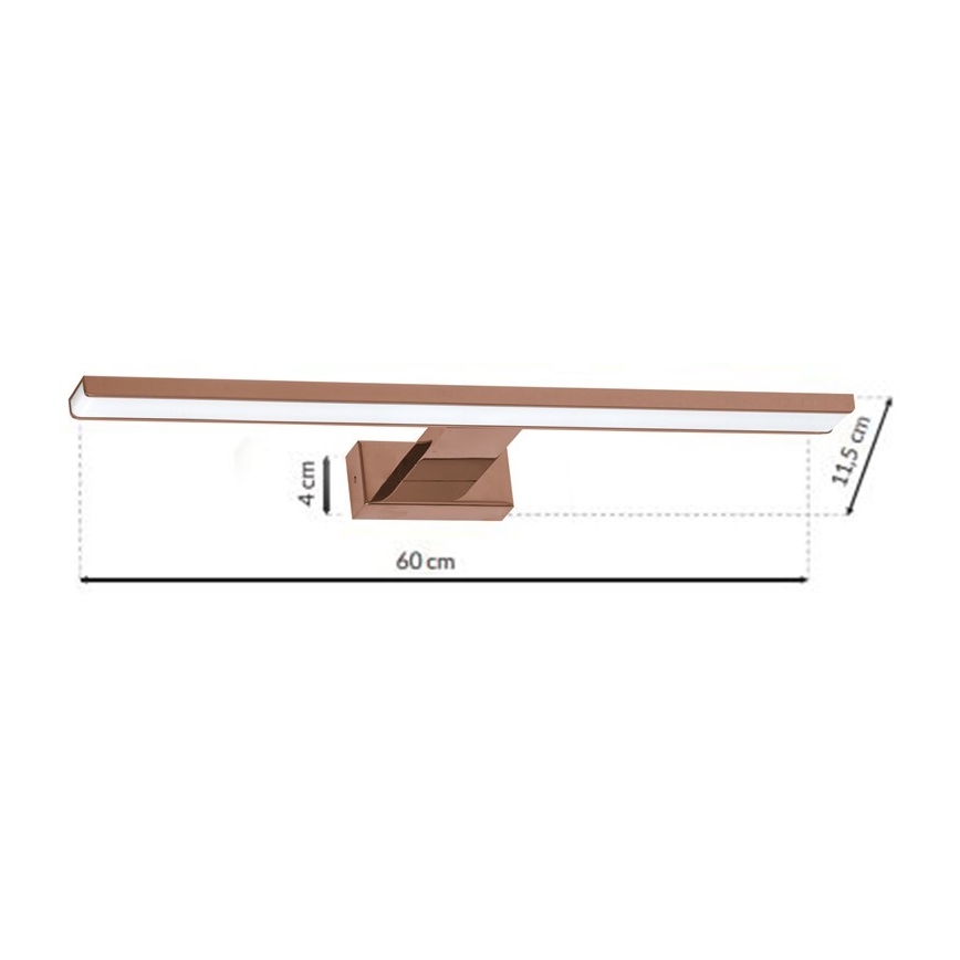 LED Peeglivalgustus vannituppa SHINE LED/13,8W/230V IP44 Roosa kuldne