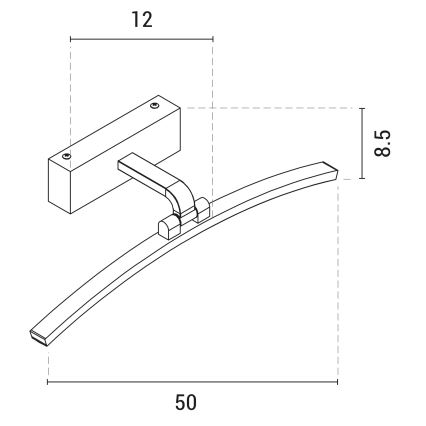 LED Pildivalgusti LED/10W/230V 4000Κ 50 cm must