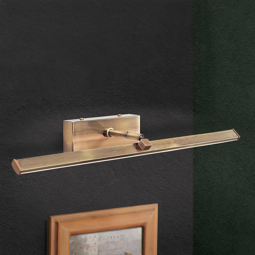LED Pildivalgusti PUBLIO LED/10W/230V 50 cm kuldne/paatina
