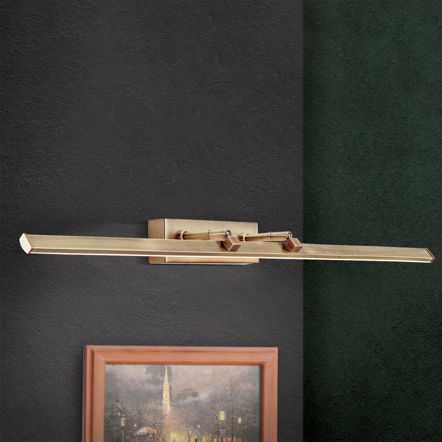 LED Pildivalgusti PUBLIO LED/15W/230V 75 cm kuldne/paatina