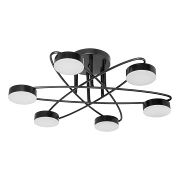 LED Pinnale kinnitatav lühter 6xLED/7W/230V must