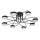 LED Pinnale kinnitatav lühter 8xLED/7W/230V 3000-6000K d. 70 cm must