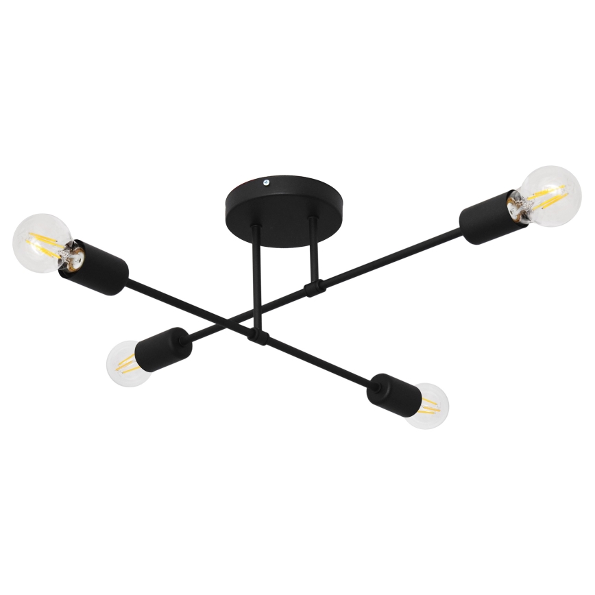 LED Pinnale kinnitatav lühter CAMBRIDGE 4xE27/8W/230V must