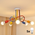 LED Pinnale kinnitatav lühter lastetuppa OXFORD 5xE27/15W/230V