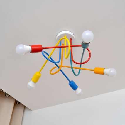 LED Pinnale kinnitatav lühter lastetuppa OXFORD 5xE27/15W/230V