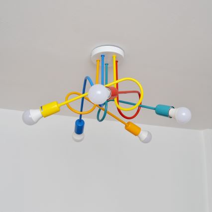 LED Pinnale kinnitatav lühter lastetuppa OXFORD 5xE27/15W/230V
