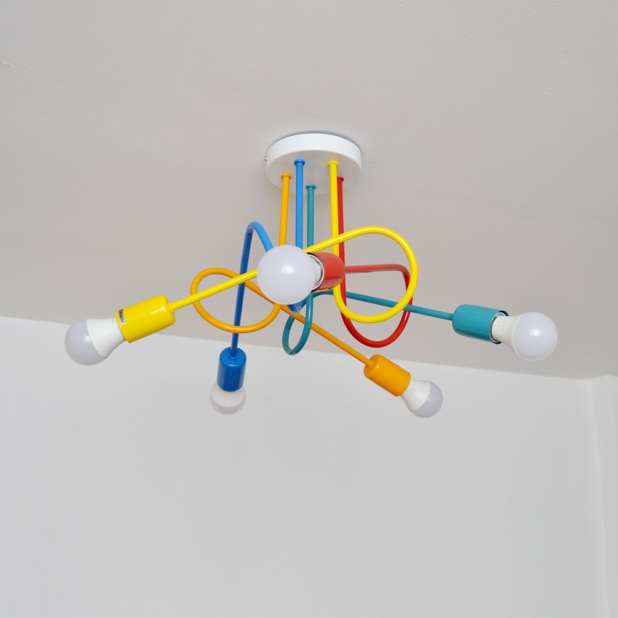 LED Pinnale kinnitatav lühter lastetuppa OXFORD 5xE27/15W/230V