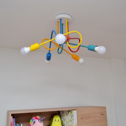 LED Pinnale kinnitatav lühter lastetuppa OXFORD 5xE27/15W/230V