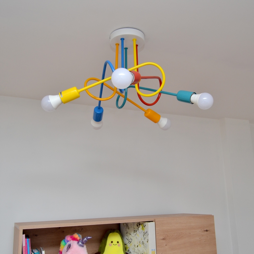 LED Pinnale kinnitatav lühter lastetuppa OXFORD 5xE27/15W/230V