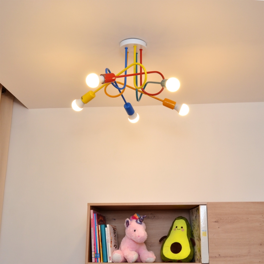 LED Pinnale kinnitatav lühter lastetuppa OXFORD 5xE27/15W/230V