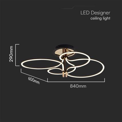 LED Pinnale kinnitatav lühter LED/36W/230V 3000K