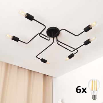 LED Pinnale kinnitatav lühter TUBE 6xE27/15W/230V