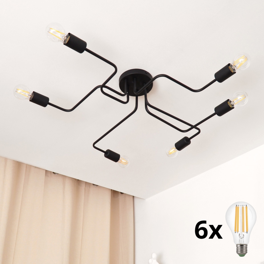 LED Pinnale kinnitatav lühter TUBE 6xE27/15W/230V
