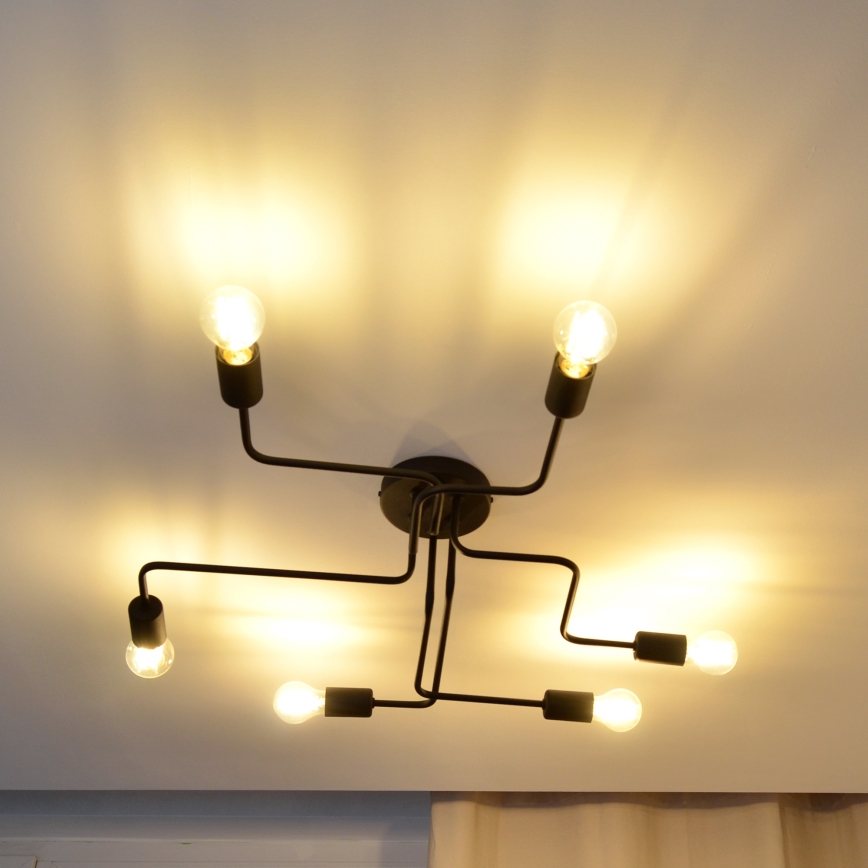 LED Pinnale kinnitatav lühter TUBE 6xE27/15W/230V