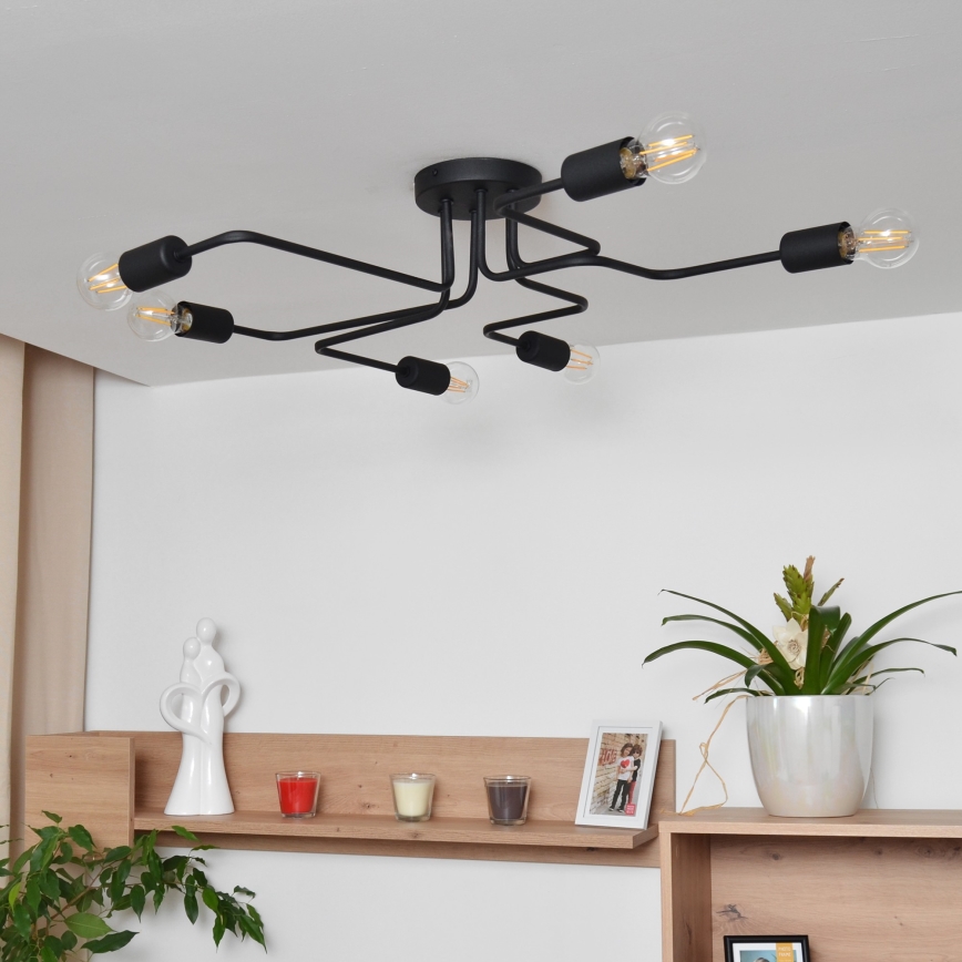 LED Pinnale kinnitatav lühter TUBE 6xE27/15W/230V