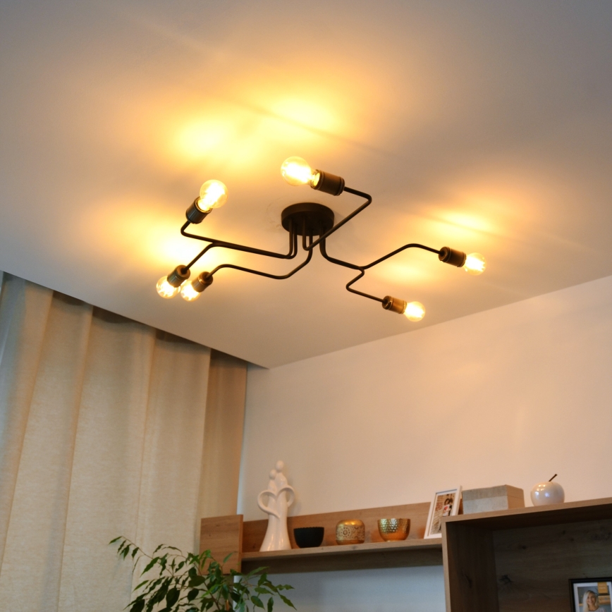 LED Pinnale kinnitatav lühter TUBE 6xE27/15W/230V