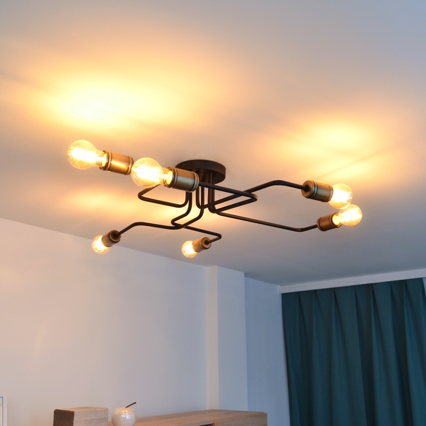 LED Pinnale kinnitatav lühter TUBE 6xE27/15W/230V
