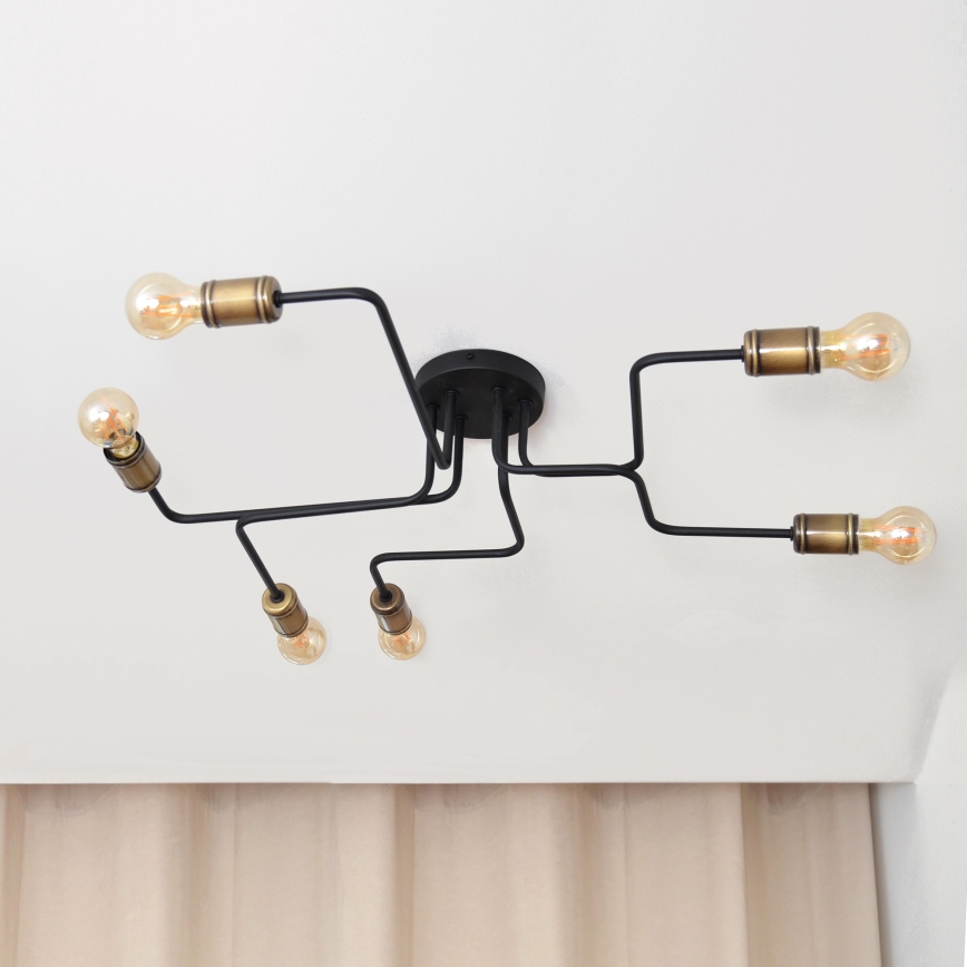 LED Pinnale kinnitatav lühter TUBE 6xE27/15W/230V