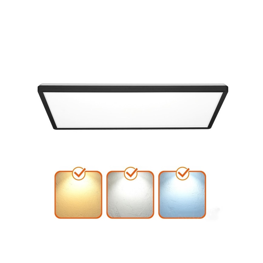 LED Pinnale kinnitatav valguspaneel NIVERA LED/32W/230V IP54 3000/4000/6000K 29,5x59,5 cm must