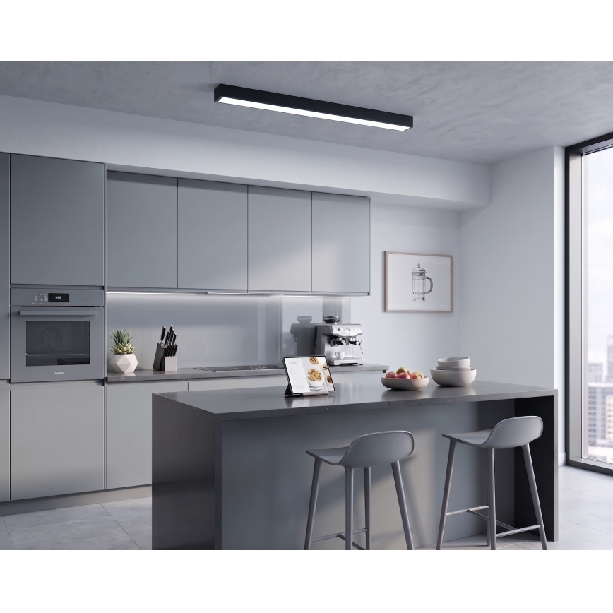 LED Pinnapealne/rippvalgusti kaabliga LED/44W/230V 6000K 120 cm must