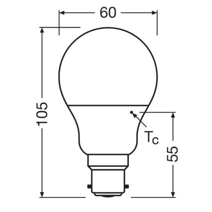 LED Pirn A60 B22d/8,5W/230V 2700K - Osram