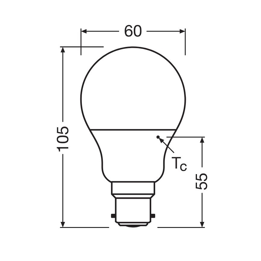 LED Pirn A60 B22d/8,5W/230V 2700K - Osram