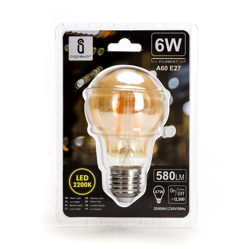 LED Pirn A60 E27/6W/230V 2200K - Aigostar