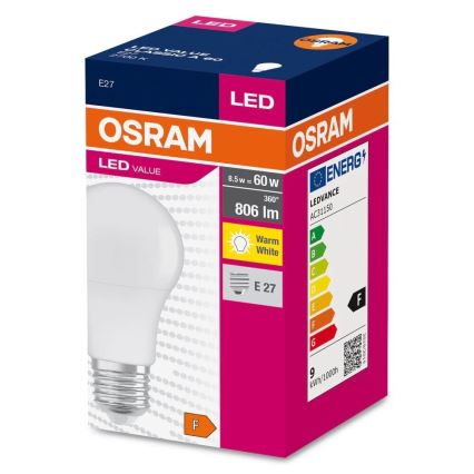 LED Pirn A60 E27/8,5W/230V 2700K - Osram