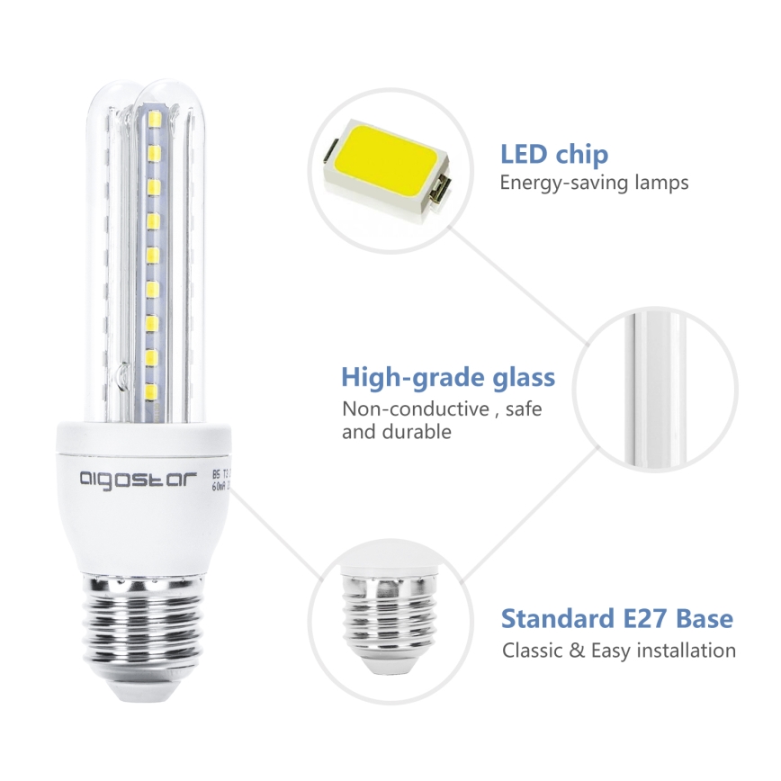 LED Pirn B5 E27/8W/230V 6500K - Aigostar