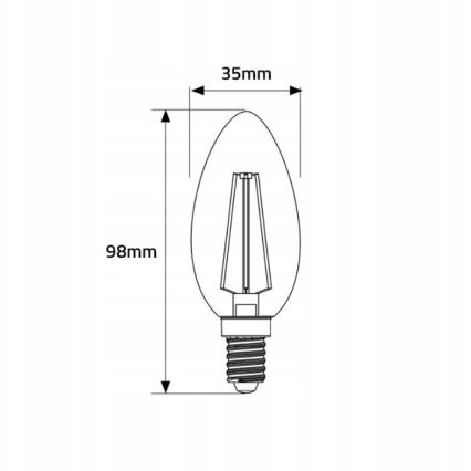 LED Pirn C35 E14/4W/230V 2500K