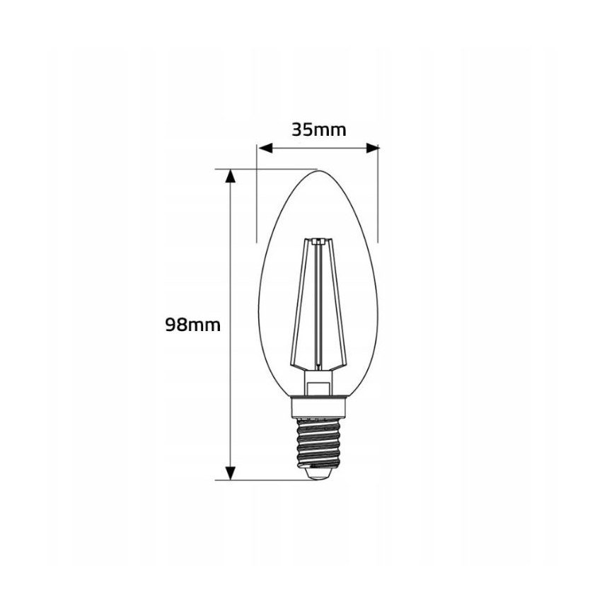 LED Pirn C35 E14/4W/230V 2500K