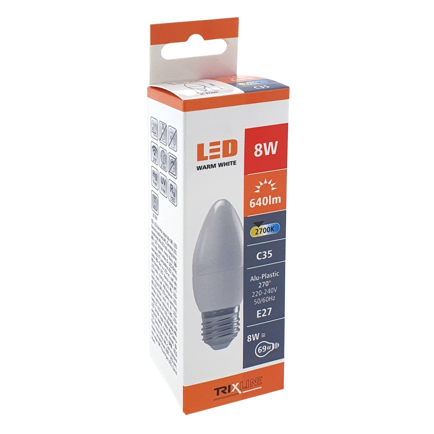 LED Pirn C35 E27/8W/230V 2700K