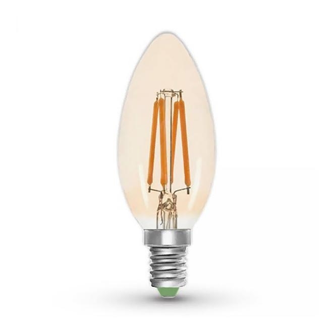 LED Pirn CLASIC AMBER C35 E14/5W/230V 2200K -  Brilagi