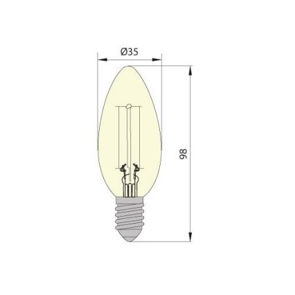 LED Pirn CLASIC AMBER C35 E14/5W/230V 2200K -  Brilagi