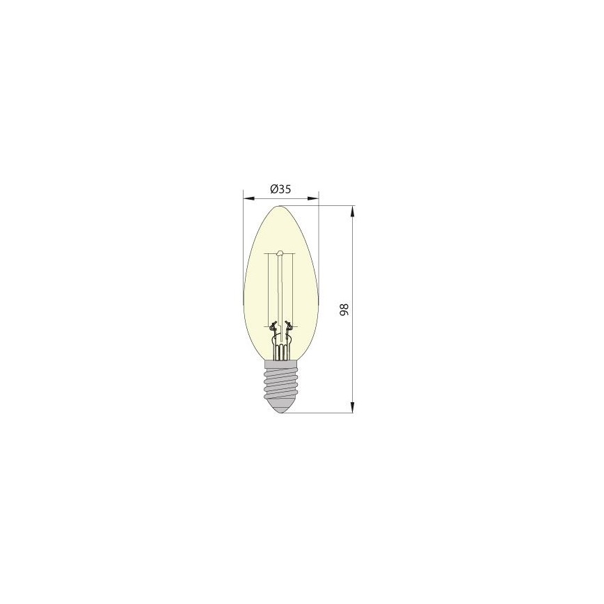 LED Pirn CLASIC AMBER C35 E14/5W/230V 2200K -  Brilagi