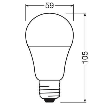 LED-pirn CLASSIC A60 E27/8W/230V 2700K - Ledvance