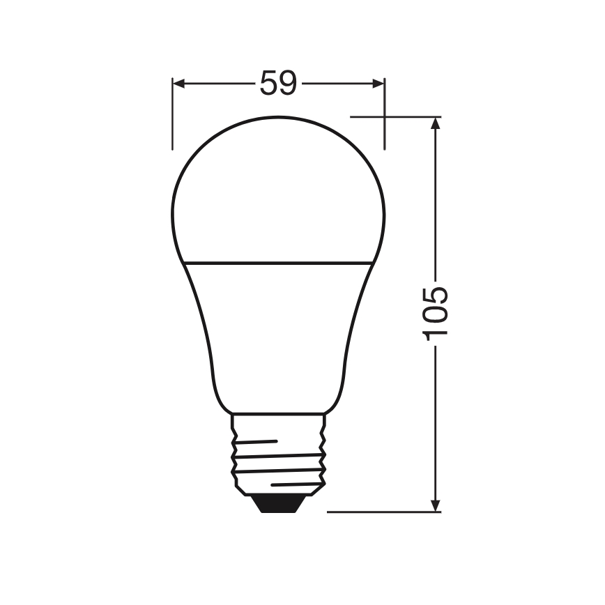 LED-pirn CLASSIC A60 E27/8W/230V 2700K - Ledvance