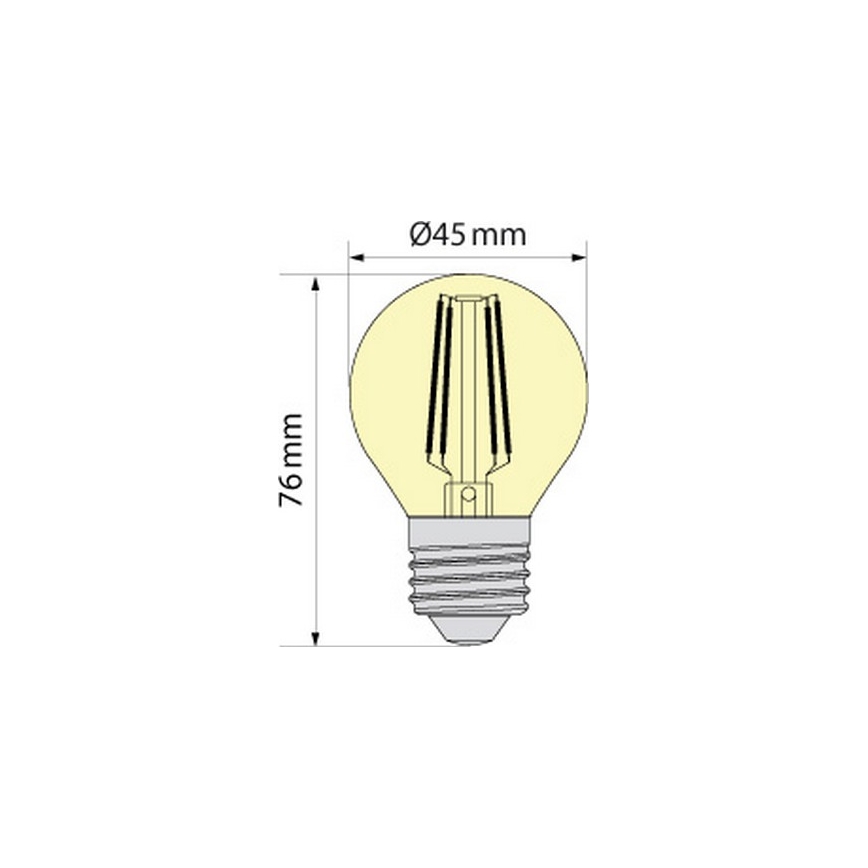 LED-pirn CLASSIC AMBER G45 E27/6,5W/230V 2200K - Brilagi