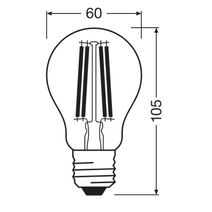 LED pirn CLASSIC FILAMENT A60 E27/11W/230V 2700K - Ledvance