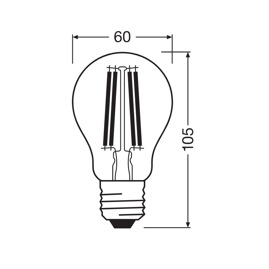 LED pirn CLASSIC FILAMENT A60 E27/11W/230V 2700K - Ledvance